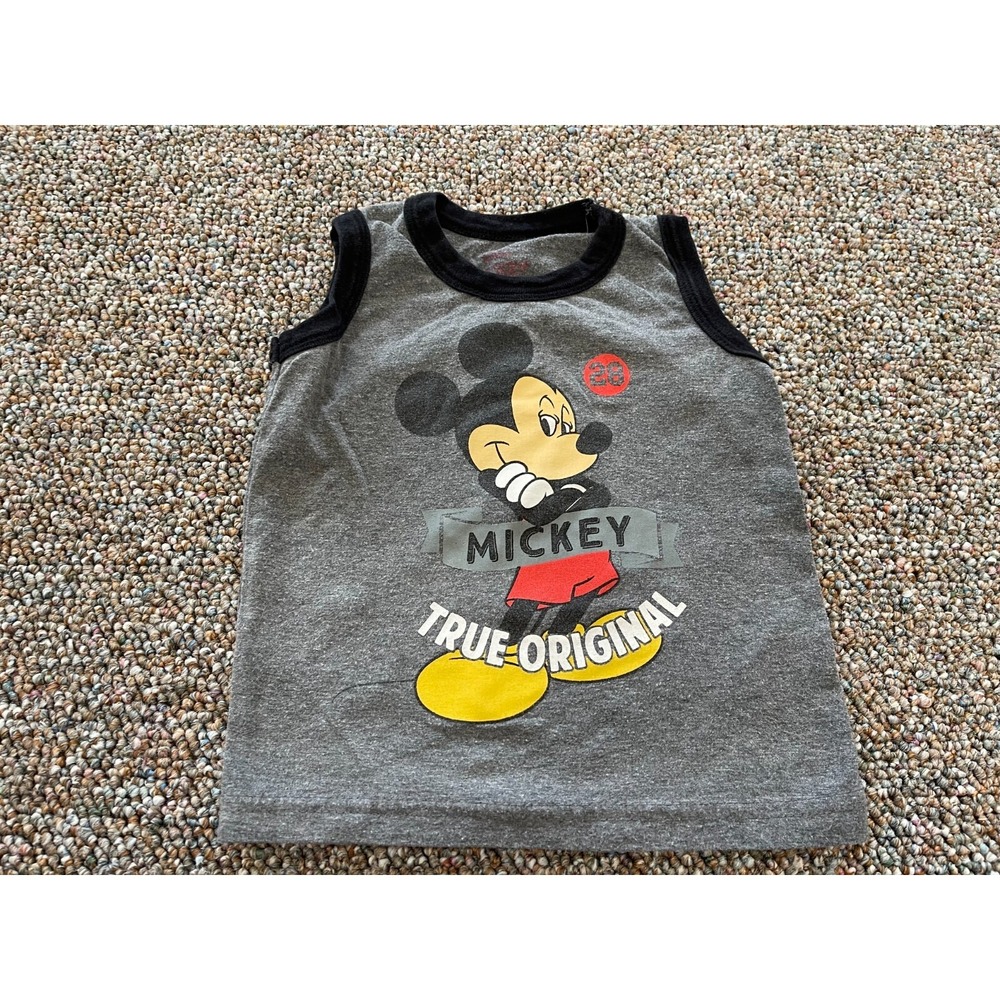 Disney Boys Gray Sleeveless Mickey Mouse Top 2T